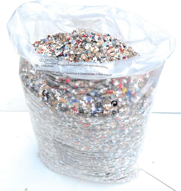 Sacco di coriandoli economico, contenuto colore confetti e peso variabile 7-8 kg - immagine 3