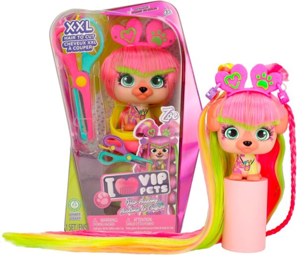 VIP Pets Hair Academy Zoe - Collezionabili Cagnolini con i Capelli XXL , IMC Toys 715318
