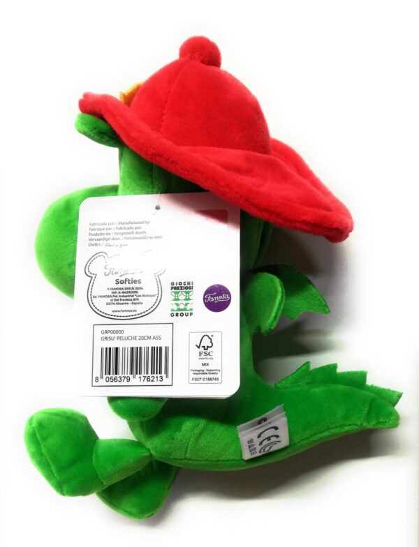 Grisù il Draghetto Pompiere, morbido peluche 20 cm circa - Grandi Giochi GRP00000 - immagine 3