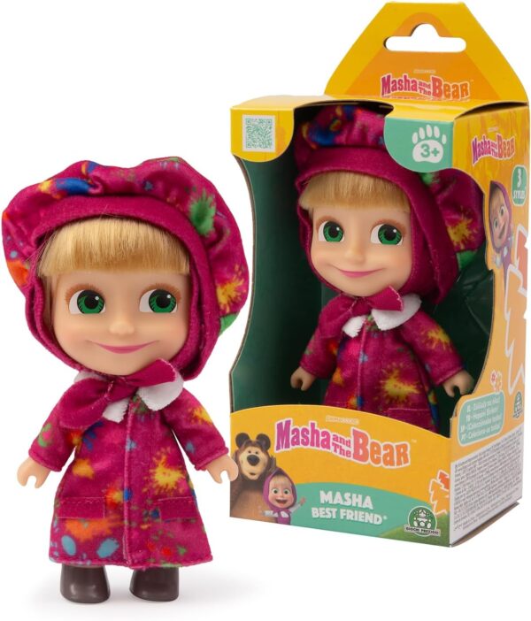 Masha e Orso, Bambola Masha Vestita da Pittrice Alta 12 Cm - Giochi Preziosi MHA26000