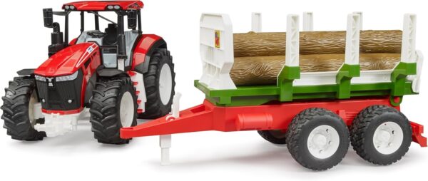Bruder 03453 Trattore Roadmax con rimorchio di spedizione e 3 tronchi - scala 1/16 - immagine 3
