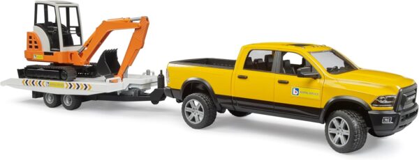 Bruder 02546 - Pick-up Servizio di noleggio RAM 2500 con miniescavatore - scala 1/16 - immagine 3