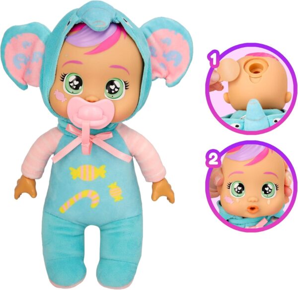 Cry Babies Tiny Cuddles Day Care Ellie 25 cm, Piange Lacrime Vere, IMC Toys 923430 - immagine 3