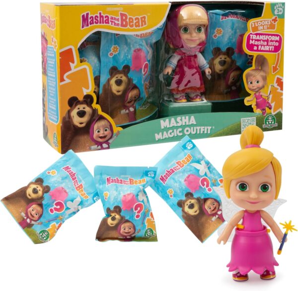 Masha e Orso, Bambola Masha 12 cm con vestito e capelli rimovibili - Giochi Preziosi MHA34000