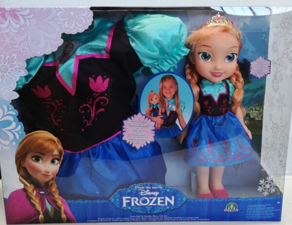Disney Frozen, Bambola Anna + abito, costume per bambina 3-4 anni, GPZ18530