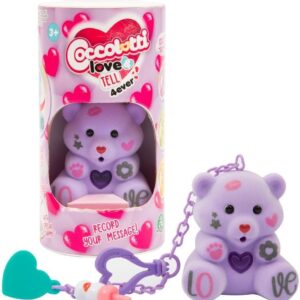 Coccolotti Love&Tell 4ever, Orsetto Sparkle con Funzione Registrazione e Portachiavi Charm, Ripetono Quello che Dici, Giochi Preziosi CCL44000