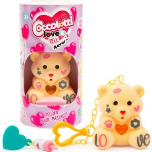 Coccolotti Love&Tell 4ever, Orsetto Sunshine con Funzione Registrazione e Portachiavi Charm, Ripetono Quello che Dici, Giochi Preziosi CCL44000