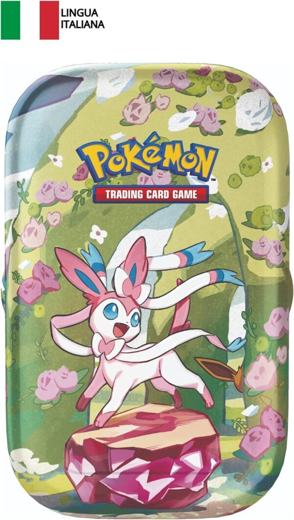 Pokémon Mini Tin Evoluzioni Prismatiche Sylveon edizione in italiano