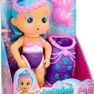 BLOOPIES Magic Tail Mermaid Nelly, sirena che spruzza acquae fa le bolle, 24 cm circa, IMC Toys 908741