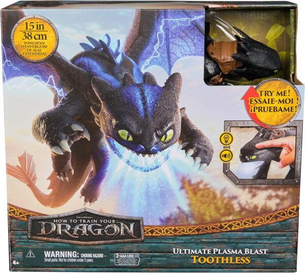Dragons, Dragon Drago Sdentato Ultimate Plasma Blast con Luci Ed Effetti Sonori, Spin Master 6072541