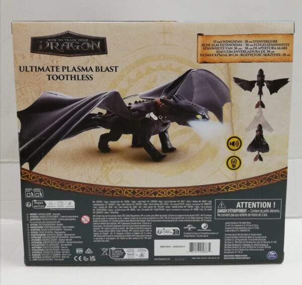 Dragons, Dragon Drago Sdentato Ultimate Plasma Blast con Luci Ed Effetti Sonori, Spin Master 6072541 - immagine 2