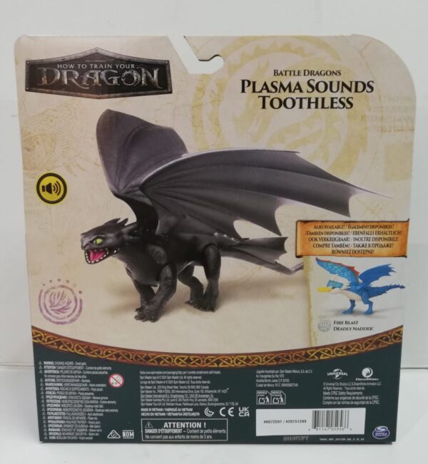 Dragons, Dragon Drago Sdentato, Plasma Toothless con effetti sonori, Spin Master 6072591 - immagine 3