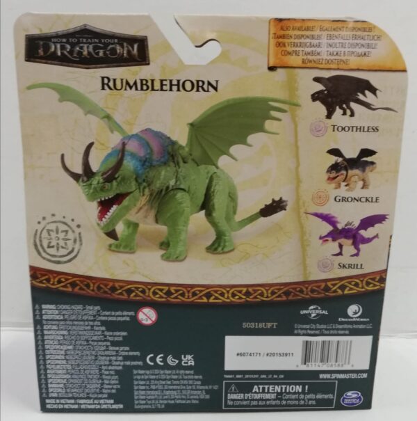 Dragons, Dragon Drago Rumblehorn 25 cm circa Articolato, Spin Master 6074171