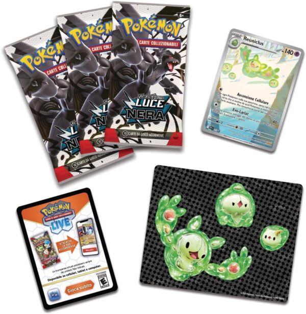 Pokémon SV10.5 Collezione Reuniclus con adesivi dell'espansione Luce Nera, edizione in italiano 2025