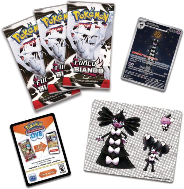 Pokémon SV10.5 Collezione Gothitelle con adesivi dell'espansione Fuoco Bianco, edizione in italiano 2025