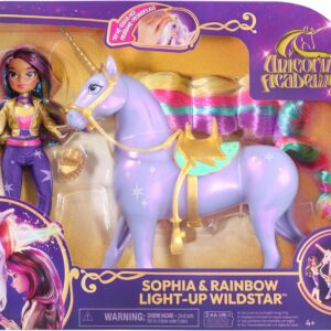 Unicorn Academy, Fashion Doll Bambola Sophia e Rainbow Light-up Wildstar, Spin Master 6071553