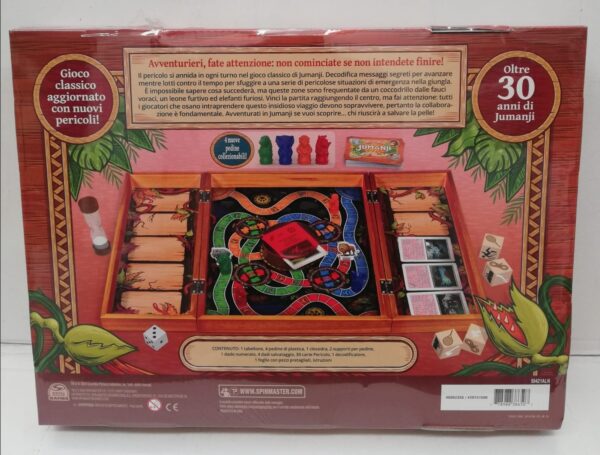 Jumanji scatola in Legno Deluxe, nuova edizione del classico gioco da tavolo in italiano, Spin Master 6062356