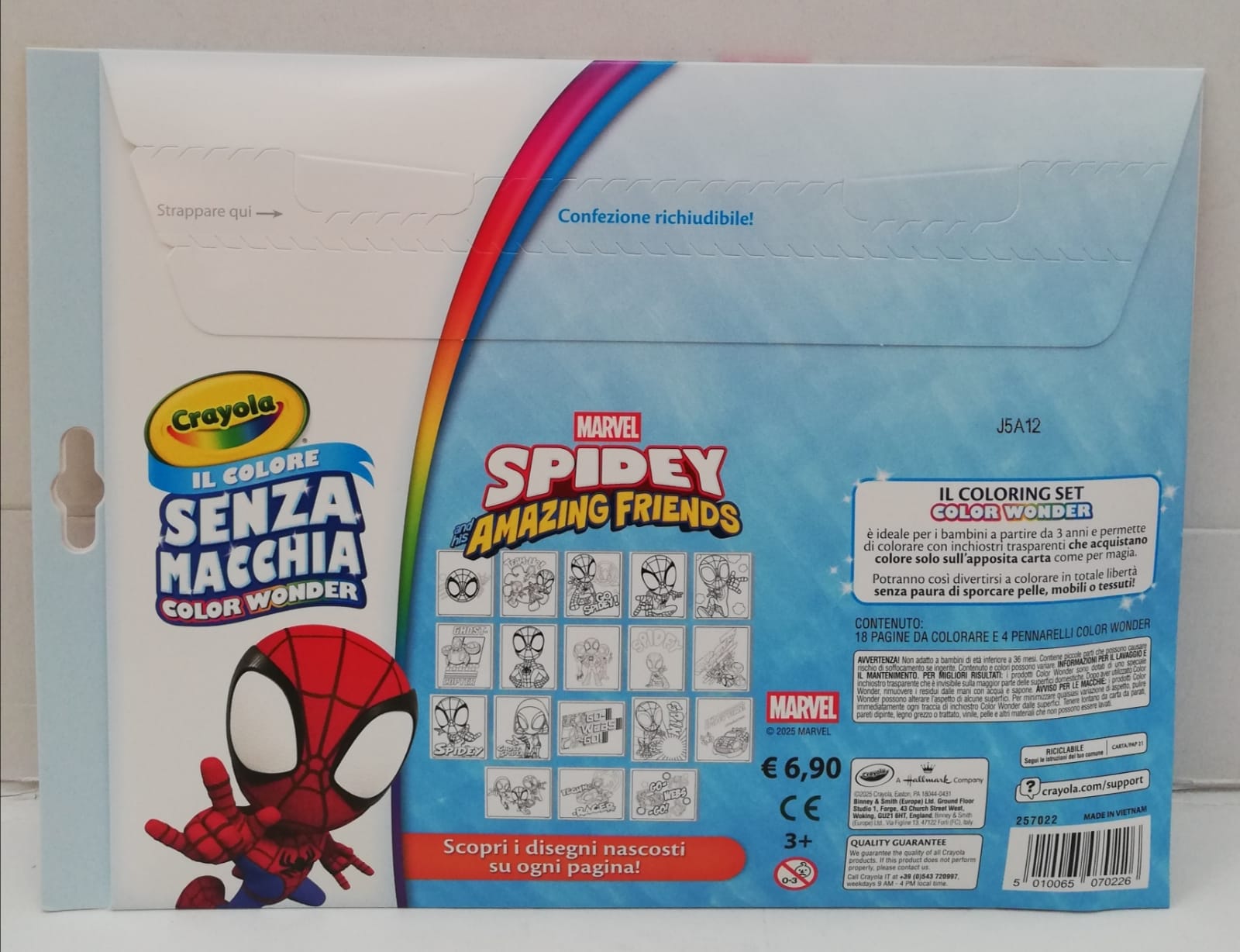 Crayola 25-7022 - Set Color wonder senza macchia Spidey Amazing Friends