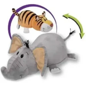 FlipaZoo Peluche reversibile da Tigre ad Elefante cm 55 dalla coda - largo 23-25 cm, Giochi Preziosi