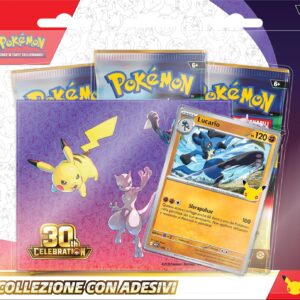 Pokemon 30° anniversario - collezione con adesivi (Lucario), edizione italiano